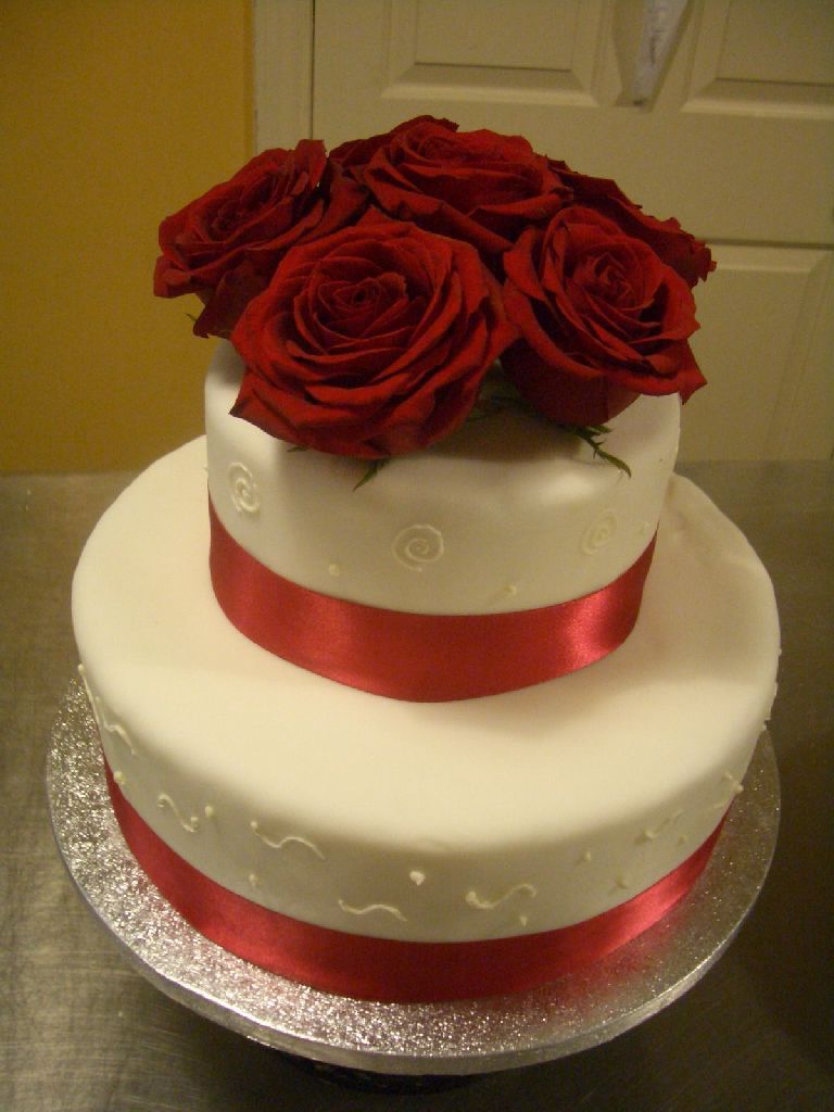 9 Two Tier Wedding Cakes Red Rose Photo Two Tier Wedding Cakes