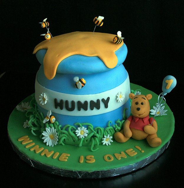 Winnie the Pooh First Birthday Cake