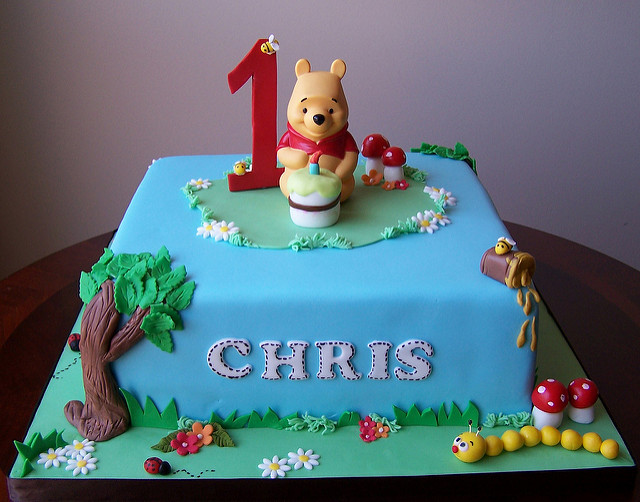 Winnie the Pooh First Birthday Cake