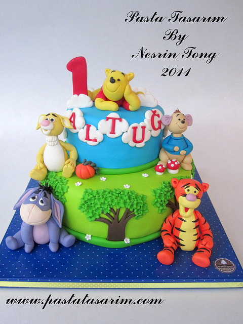 Winnie the Pooh First Birthday Cake