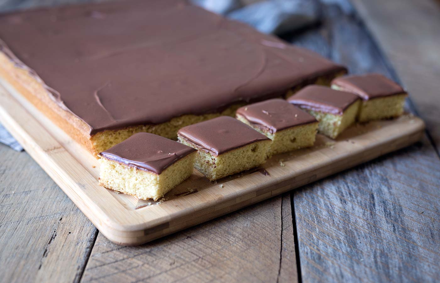 Yellow Sheet Cake with Chocolate Frosting