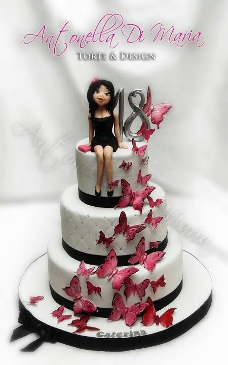 18th Butterfly Birthday Cake