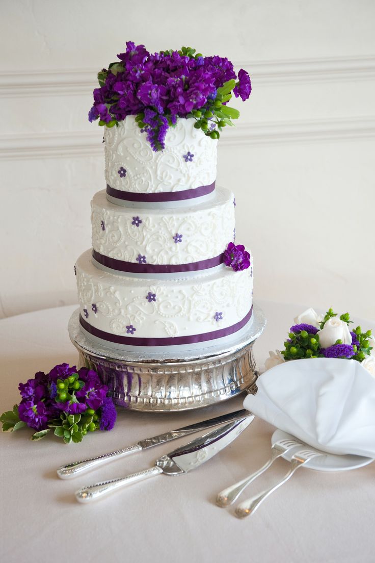 3 Tier Purple Wedding Cakes