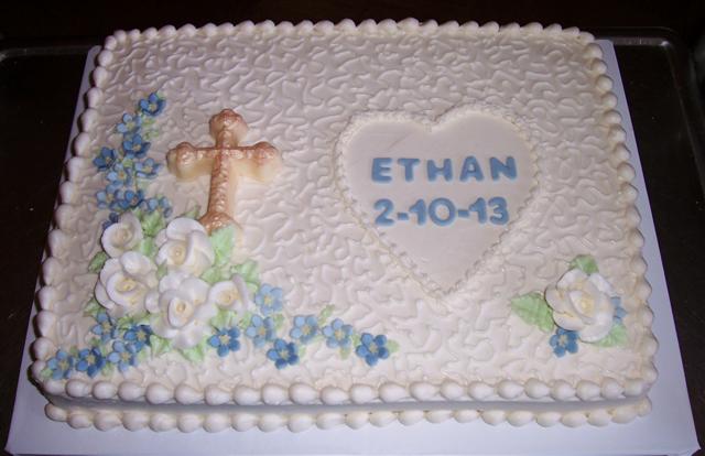 Baby Baptism Sheet Cake