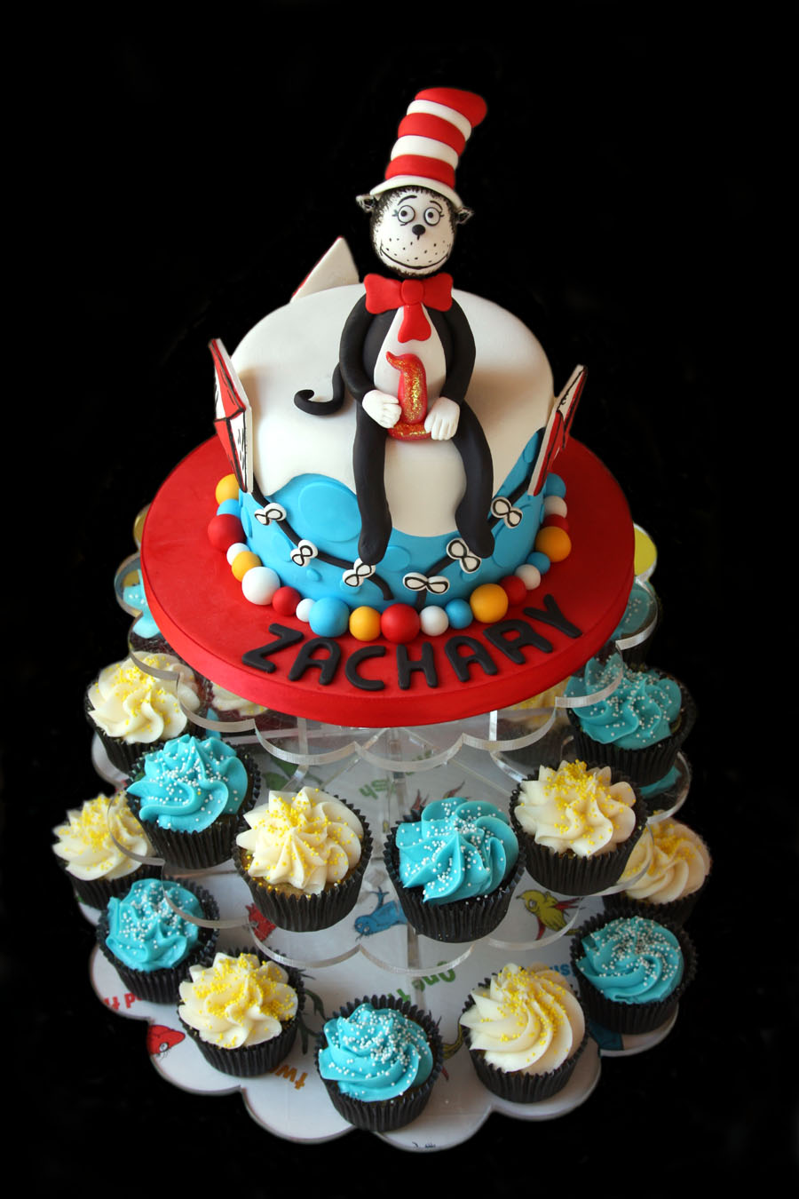 Baby Cat in the Hat Birthday Cake