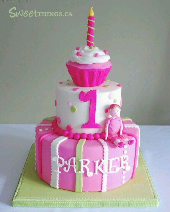 BABY GIRL TWO TIER BIRHTDAY CAKES