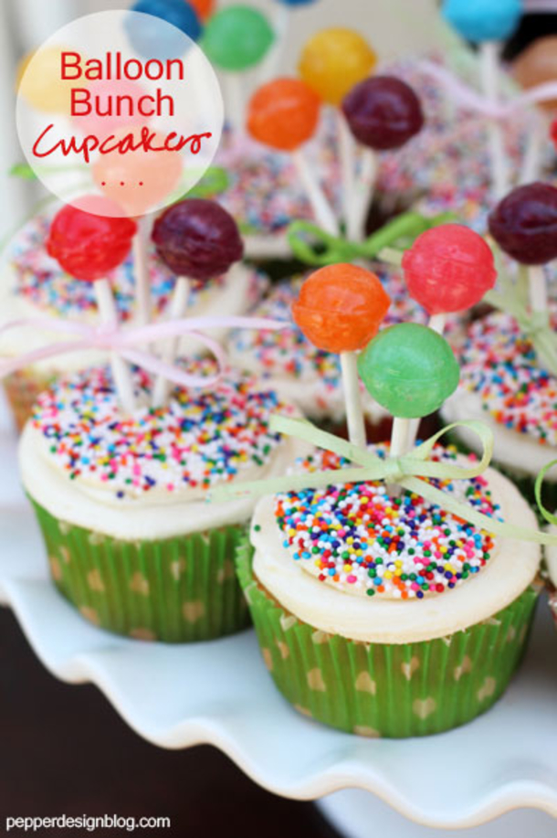 Balloon Birthday Cupcakes