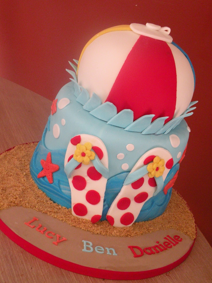 Beach Themed Birthday Cake