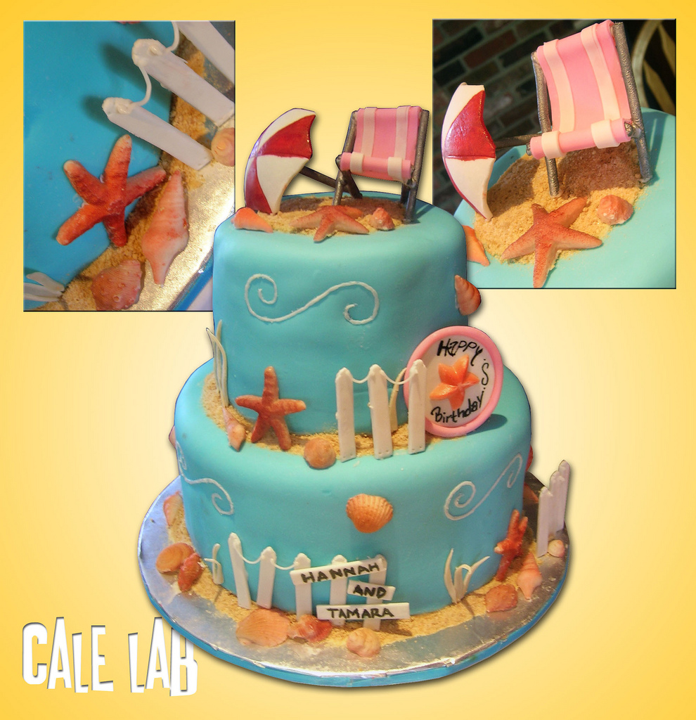 Beach Themed Birthday Cake