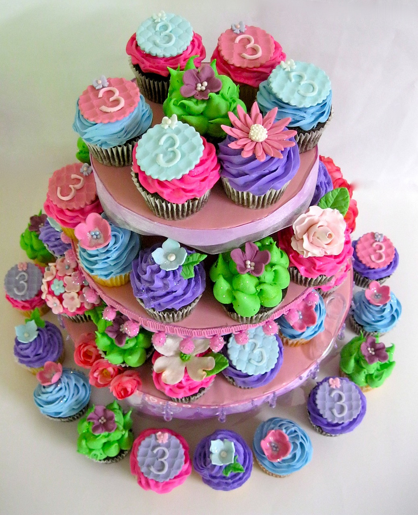 Beautiful Birthday Cupcake Cake