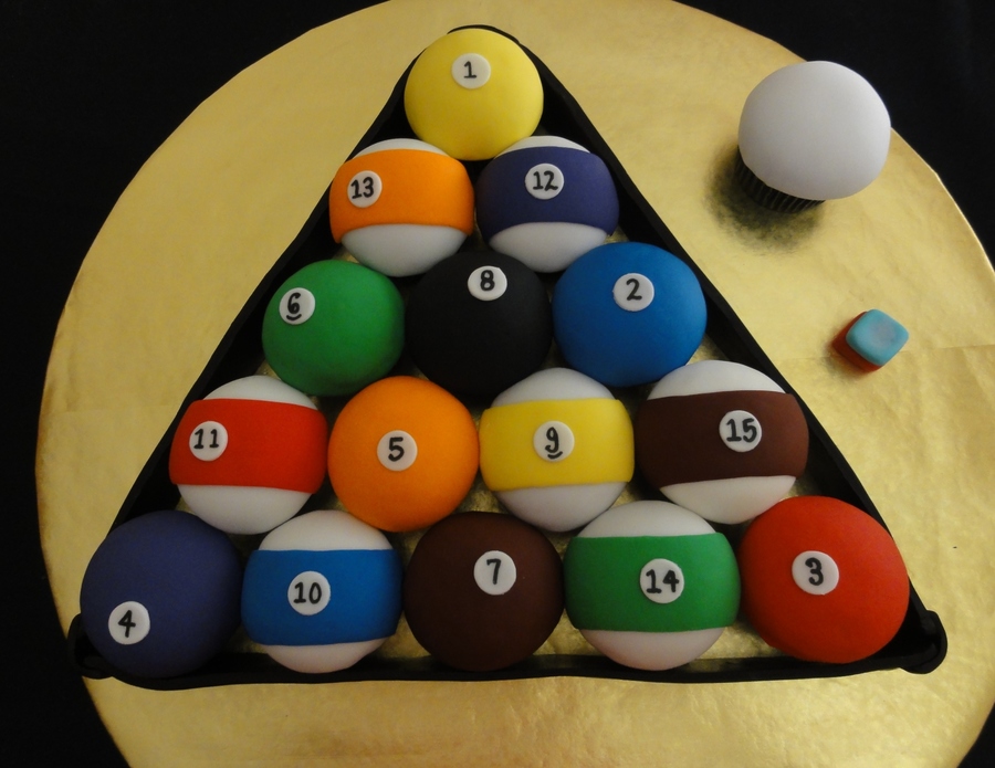 Birthday Pool Ball Cupcakes