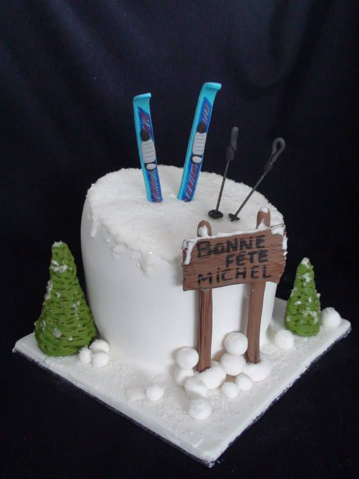 Birthday Ski Cake Decorations