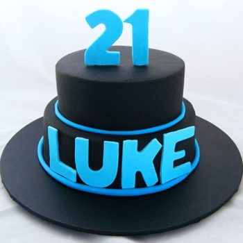 Black and Blue Birthday Cake