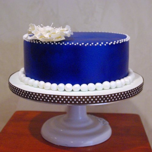 Blue Birthday Cake with Pearls