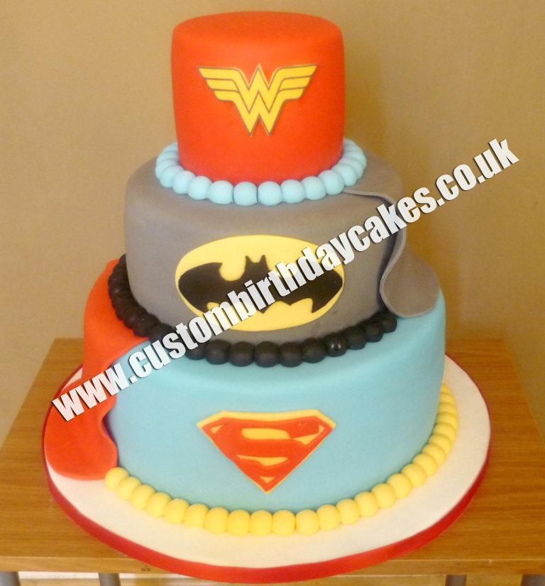 Boy Girl Superhero Birthday Cake