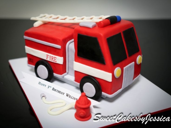 Boys Fire Truck Birthday Cake Ideas