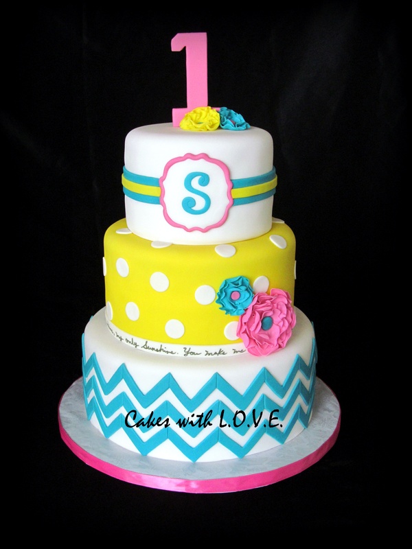 Chevron Birthday Cake