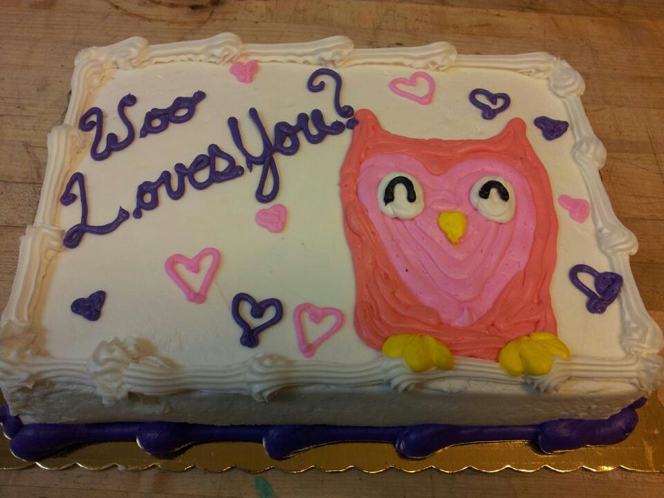 Cute Owl Birthday Sheet Cakes