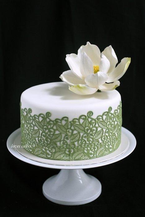 Elegant White Birthday Cake