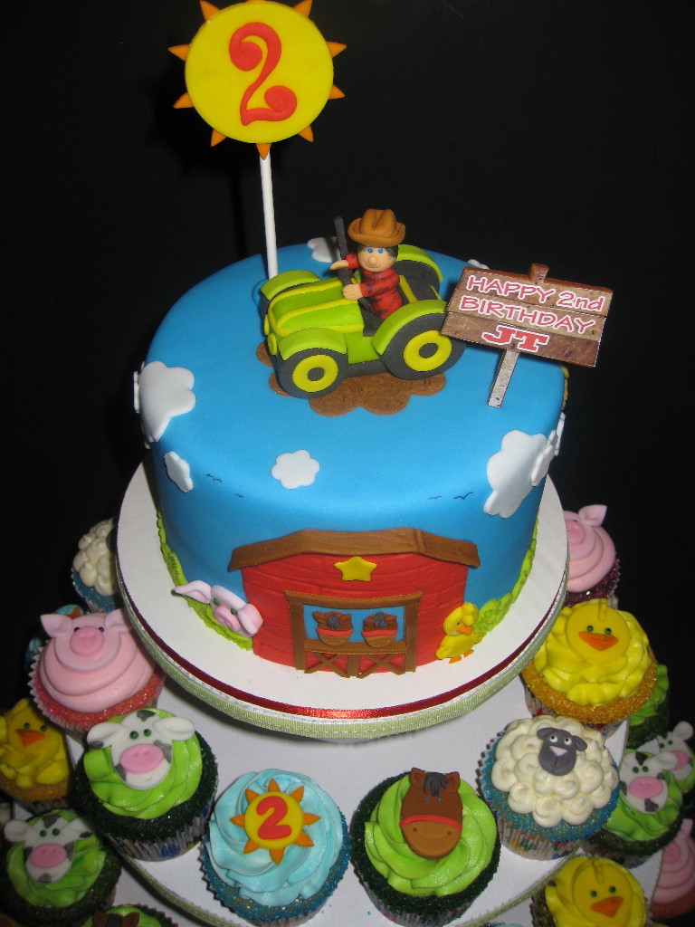 Farm Animal Themed Birthday Cake