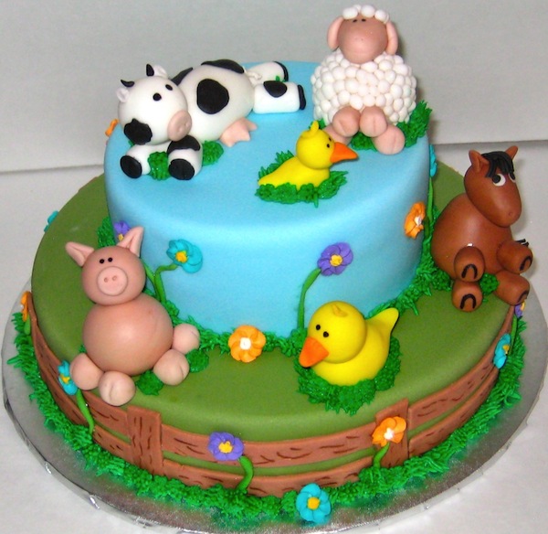 Farm Animals Birthday Cake