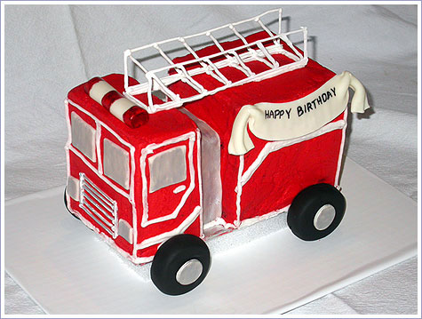 Fire Truck Birthday Cake