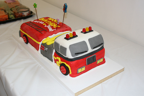 Fire Truck Birthday Cake