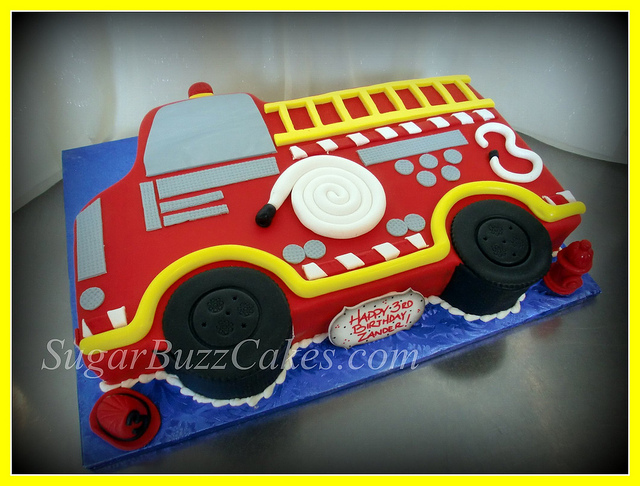 Fire Truck Birthday Cake