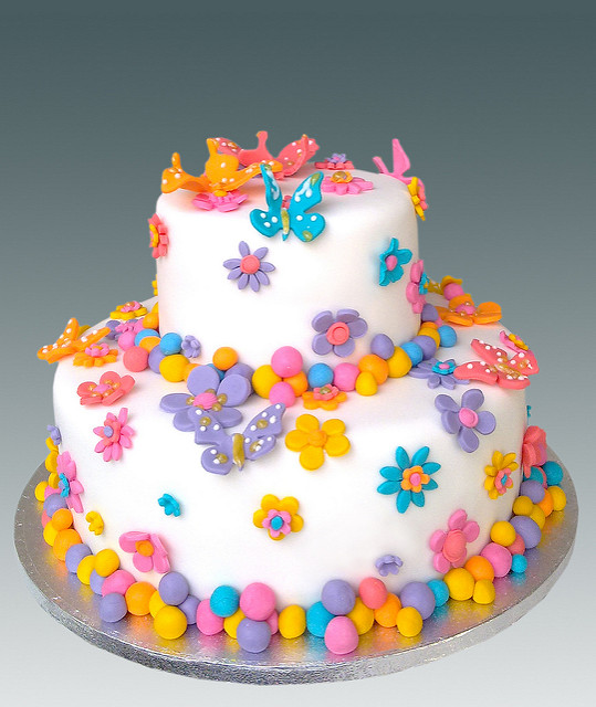 Flowers and Butterfly Cake