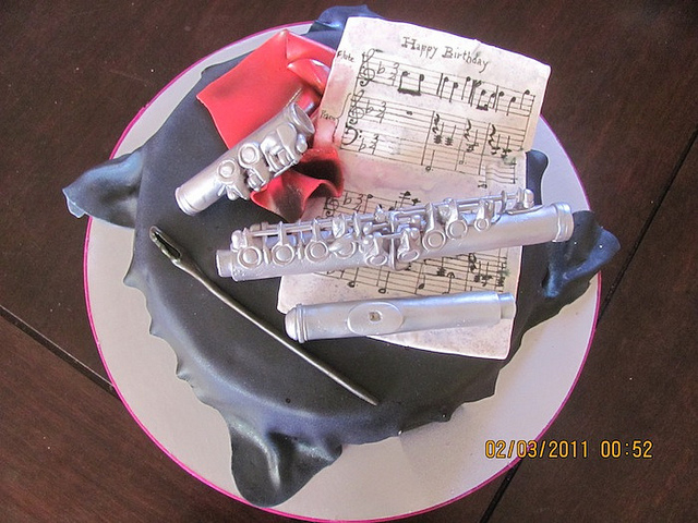 Flute Birthday Cake