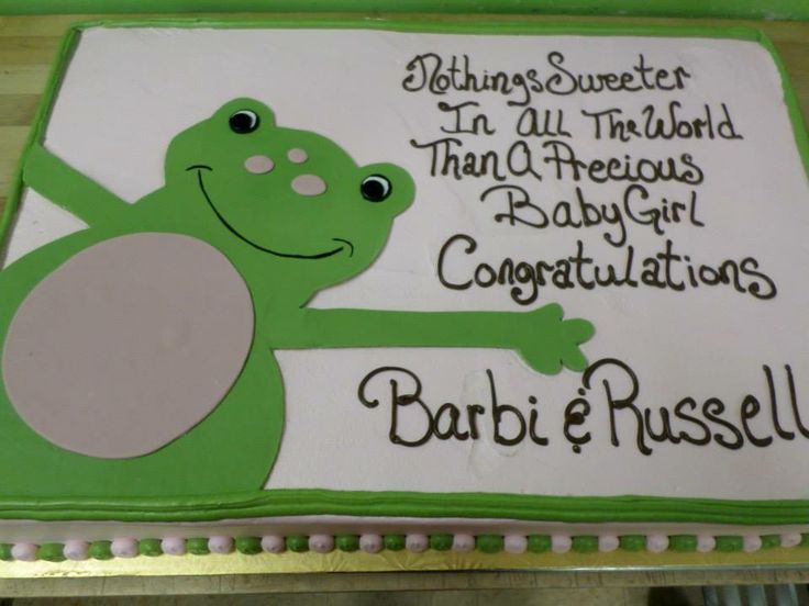 Frog Baby Shower Sheet Cake