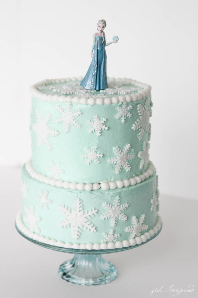 Frozen Cake with Snow Flakes