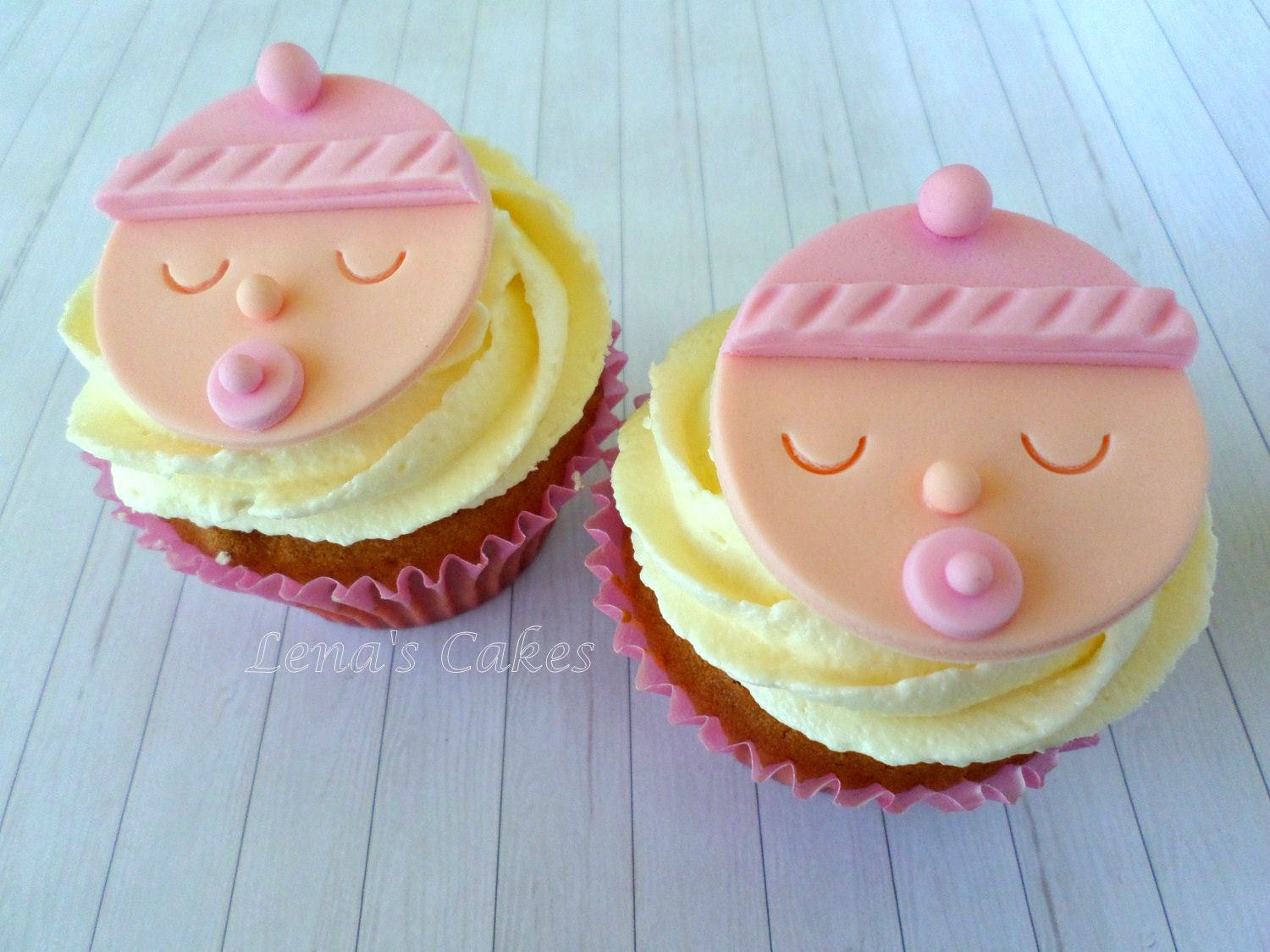 Girl Baby Shower Fondant Cupcake Toppers