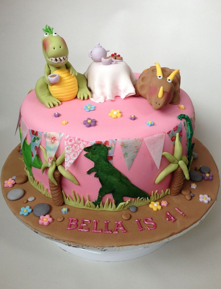 11 Photos of Dinosaur Birthday Cakes For Girls