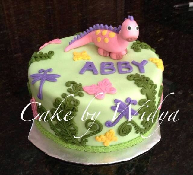 Girl Dinosaur Birthday Cake