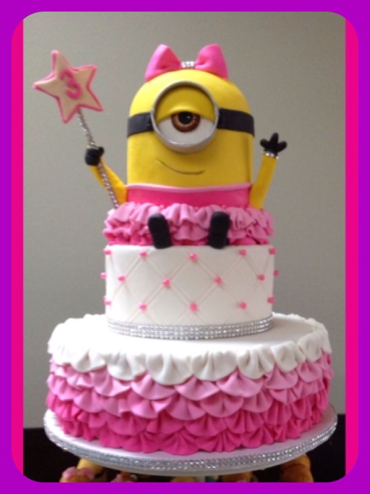 Girls Minion Birthday Cake