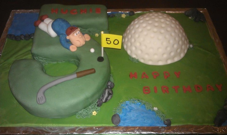 Golf Themed 50th Birthday Cake