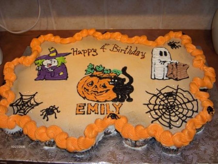 Halloween Birthday Cupcake Cake