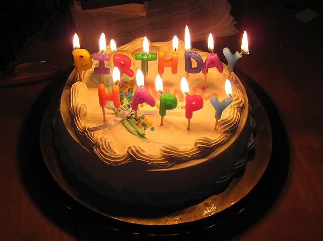 Happy Birthday Cake with Candles