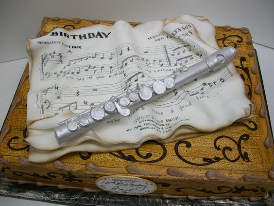 Happy Birthday Flute Cake