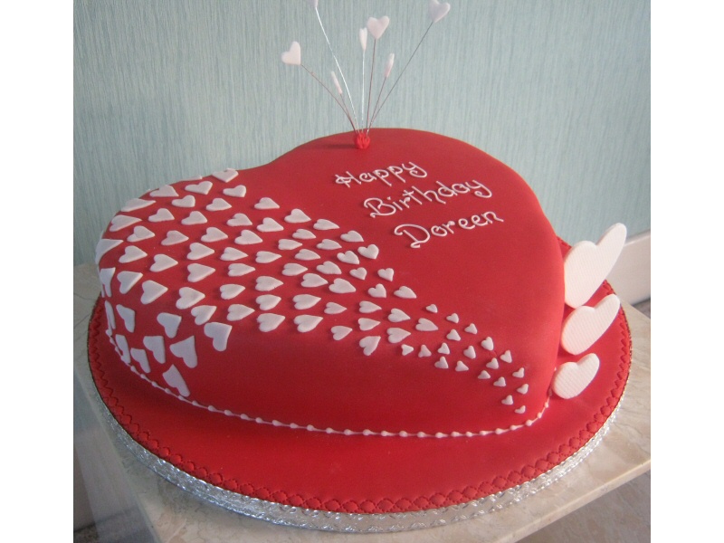 7 Photos of Red Heart Birthday Cakes