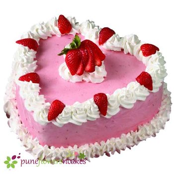 Heart Shaped Strawberry Cake