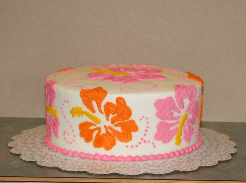 Hibiscus Birthday Cake