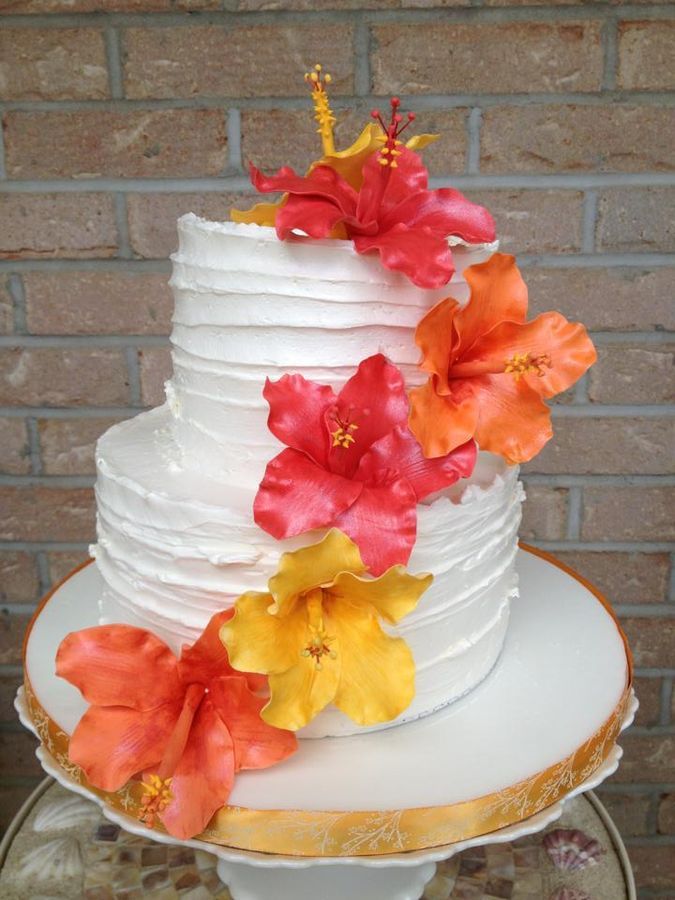 Hibiscus Flower Birthday Cake