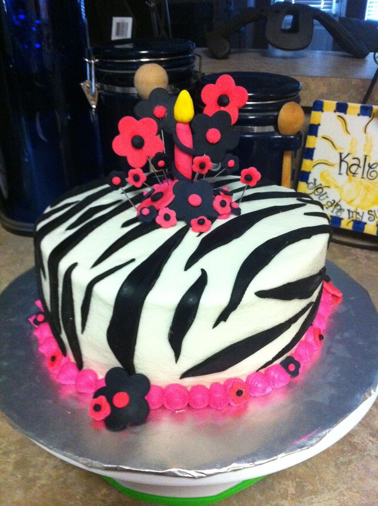 Hot Pink and Zebra Birthday Cakes