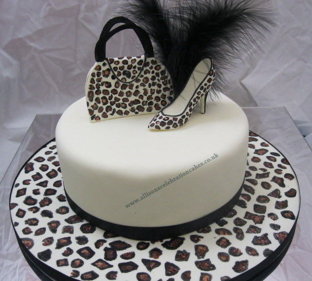 Leopard Print and Shoe Cake