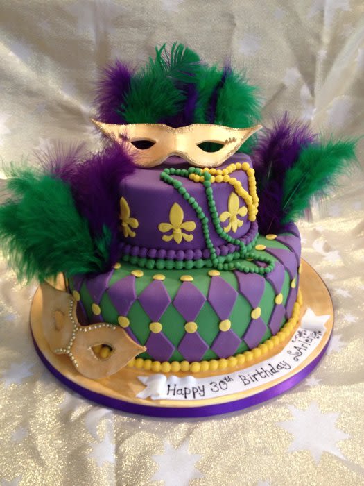 Mardi Gras Birthday Cake