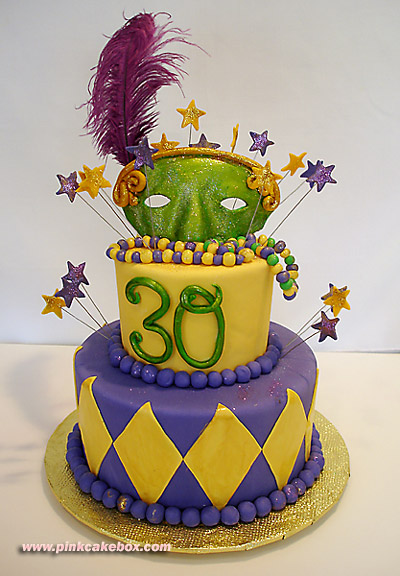 Mardi Gras Birthday Cake