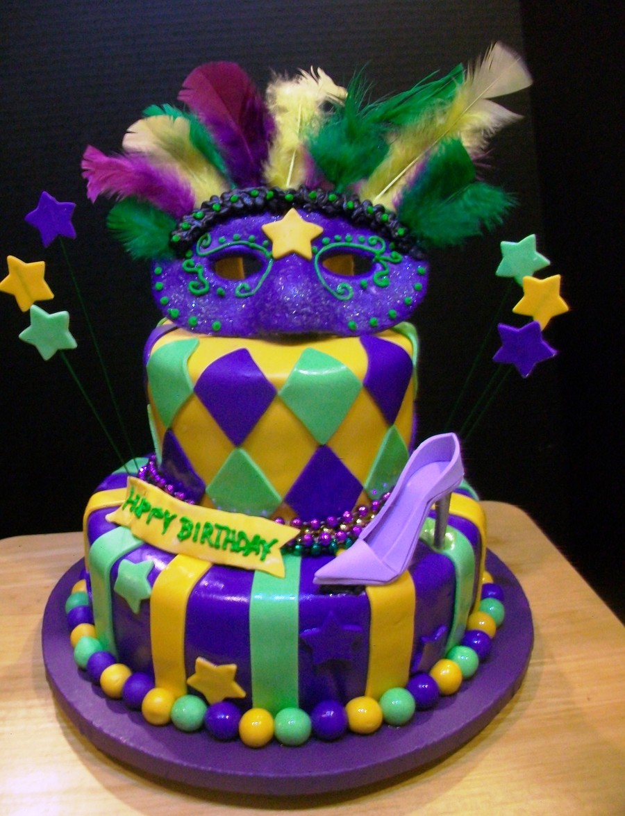 Mardi Gras Birthday Cake