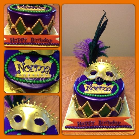 Mardi Gras Birthday Cake